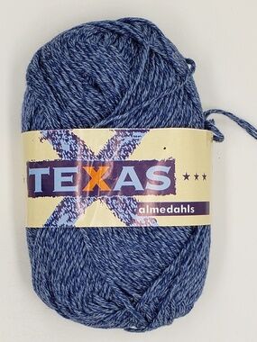 Almedahls TEXAS Yarn 3 Skeins Blue 100% Cotton 50g 105m Made in Italy NWT New